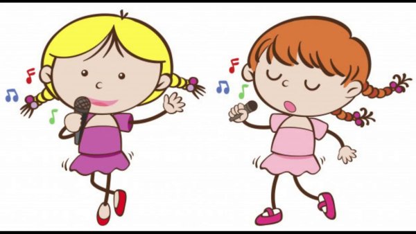 Две девочки поют