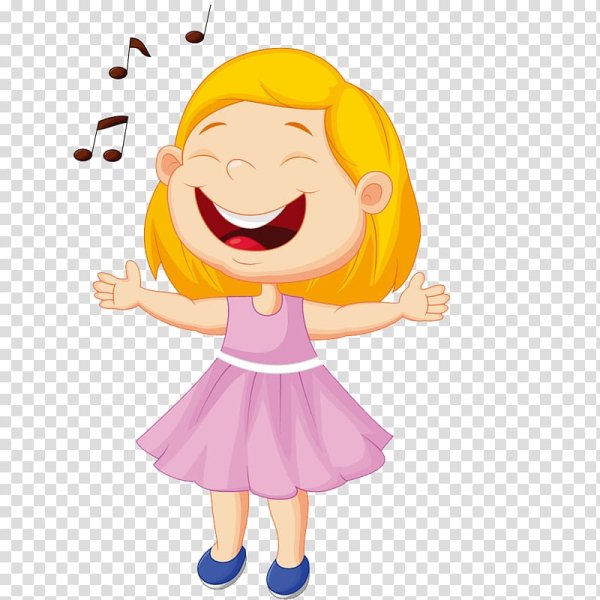 Девочка смеется мультяшка