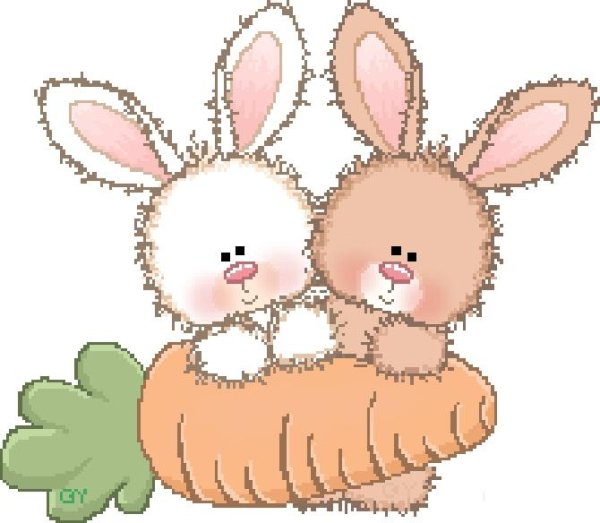 Два зайчика рисунок