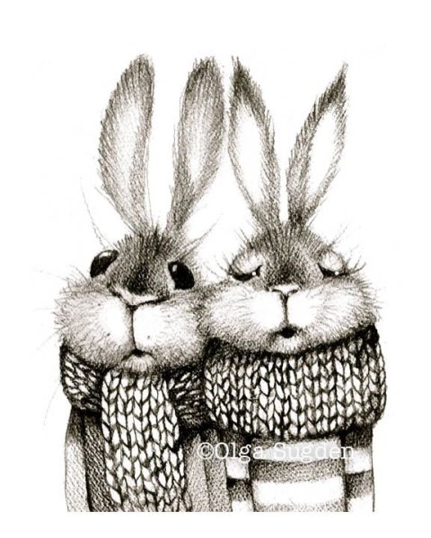 Стильный кролик зарисовка