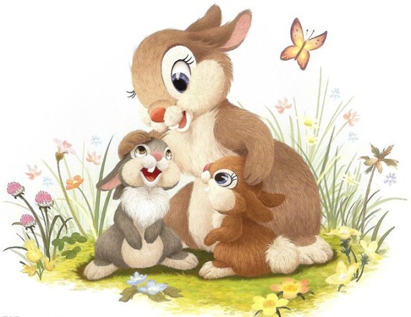 Зайчиха с зайчонком