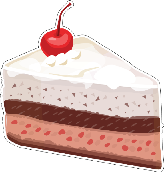 Кусочек торта на прозрачном фоне
