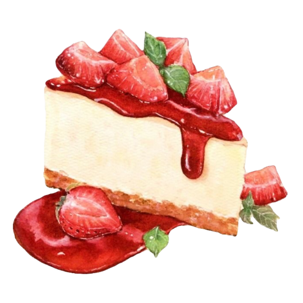 Кусочек торта акварель