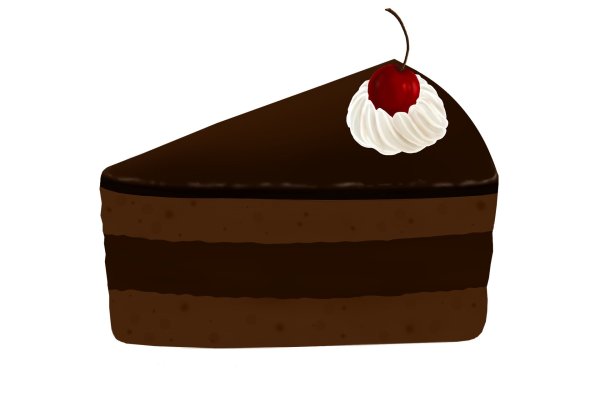 Тортик на белом фоне мультяшный