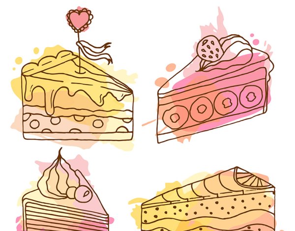 Нарисованный кусок торта