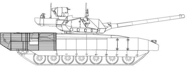 Танк т-14 Армата сбоку
