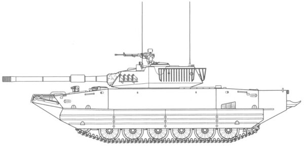 Т 14 танк сбоку