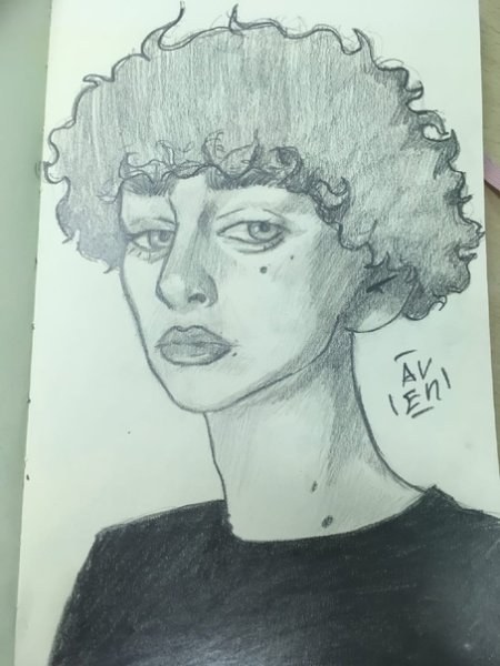 Вышел покурить рисунок карандашом