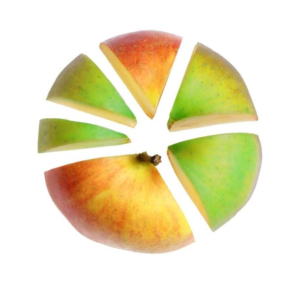 Три дольки яблока