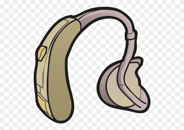 Слуховой аппарат на прозрачном фоне