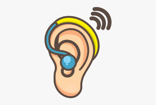 Слуховой аппарат на прозрачном фоне