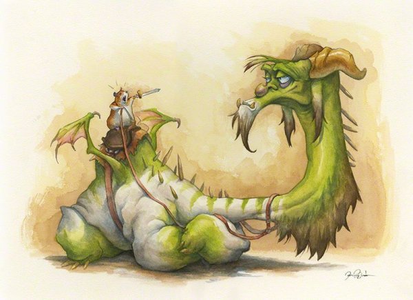 Дракон акварель