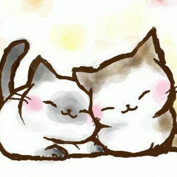 Милые котики арт легкий
