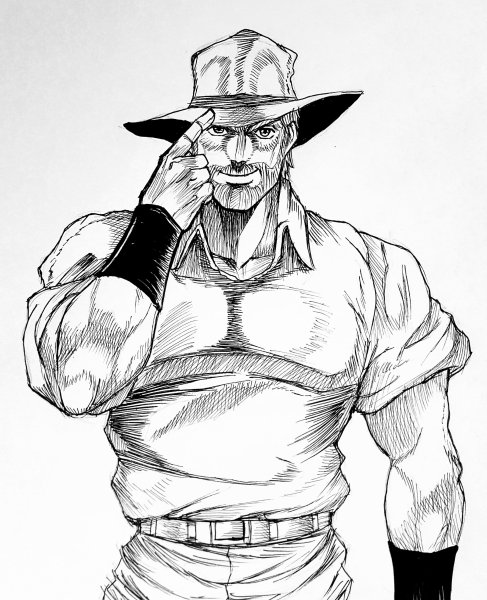 Джозеф Джостар старый карандашом