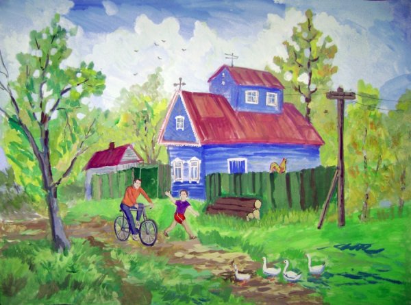 Сельский пейзаж для детей