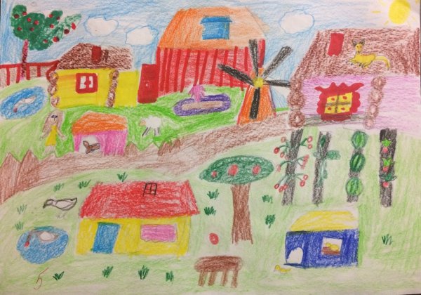 Поселок рисунок