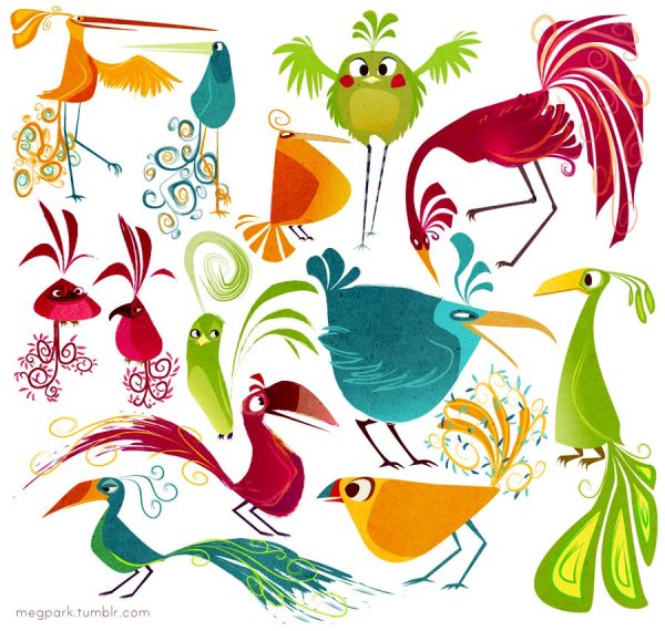 Стилизованные птицы