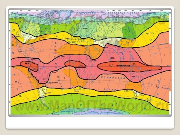 Карта климатических поясов мира