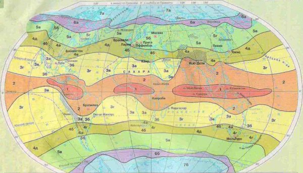 Климатические пояса земли карта