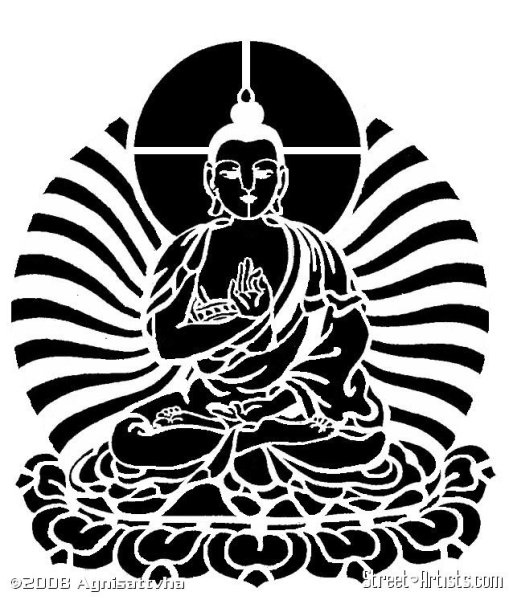 Будда черно белый