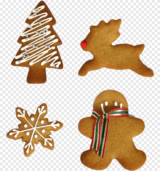 Новогоднее печенье на белом фоне