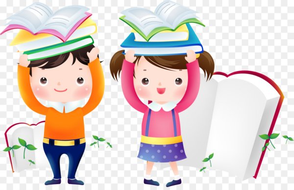 Мультяшные дети с книгами