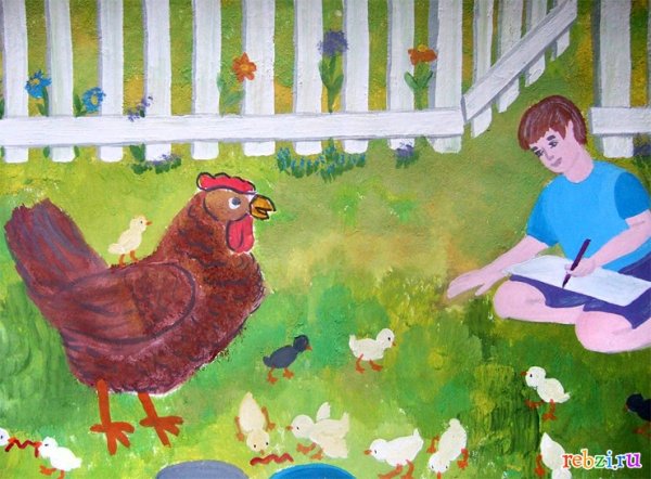 Рисование птичий двор