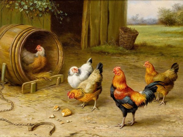 Картина птичий двор для детей