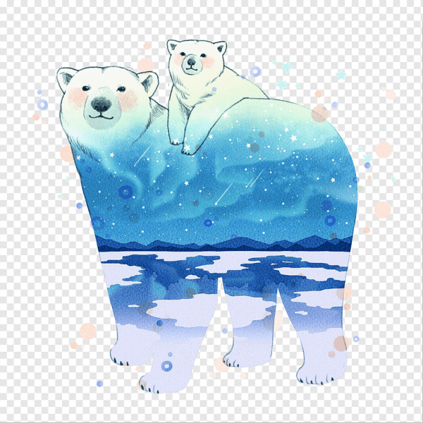 Белый мишка мультяшный