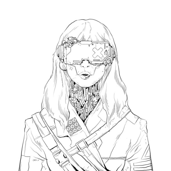 Раскраска киберпанк 2077