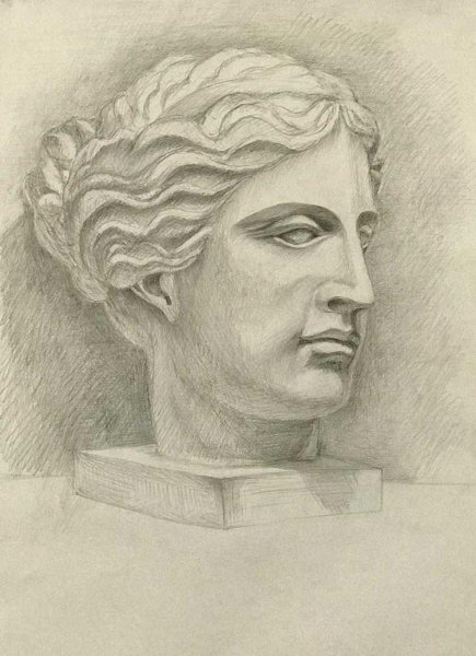 Гипсовая голова Дианы построение