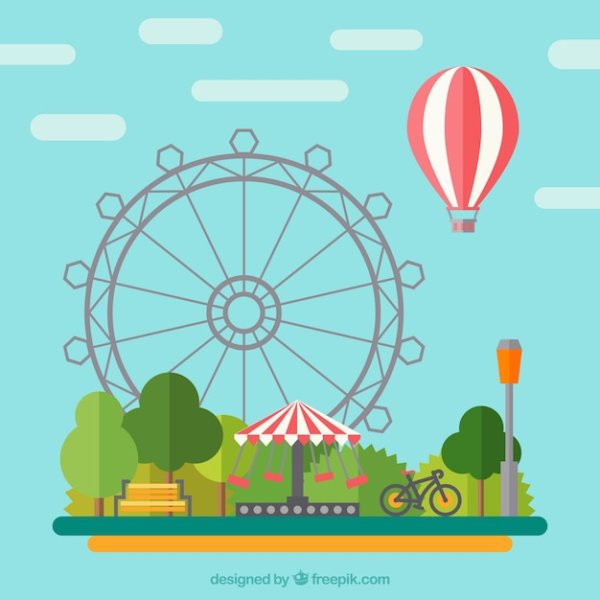 Раскраска парк аттракционов