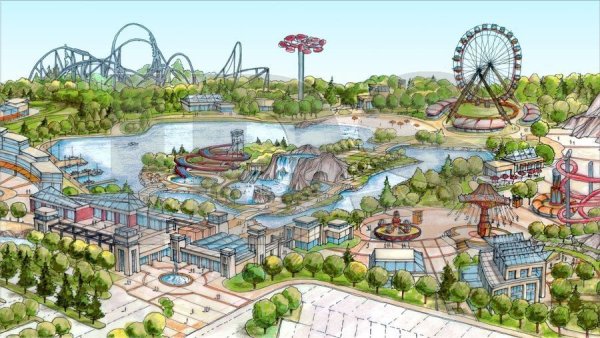 Парк аттракционов на прозрачном фоне