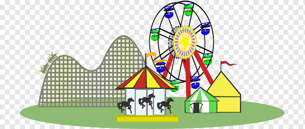 Детский рисунок парк аттракционов