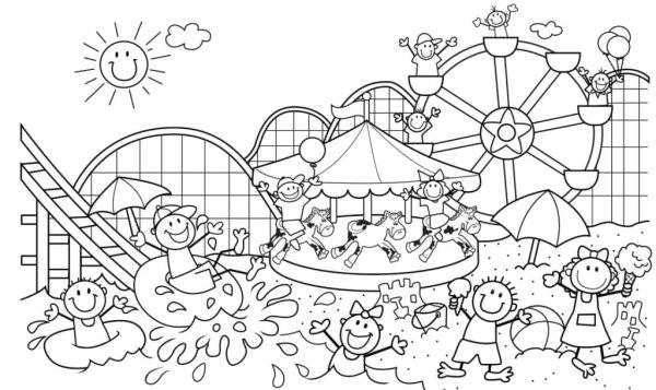 Парк аттракционов без фона