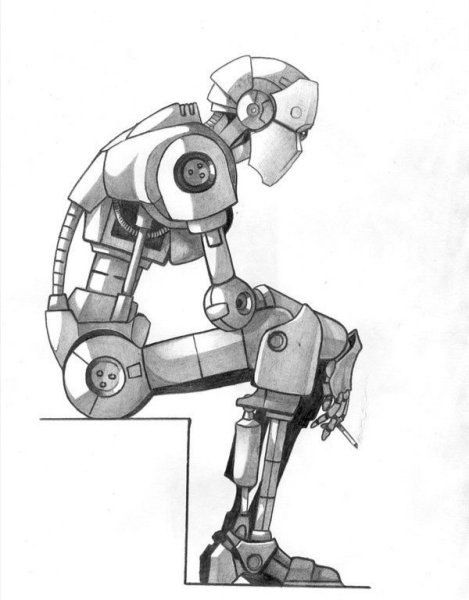 Поэтапное рисование робота