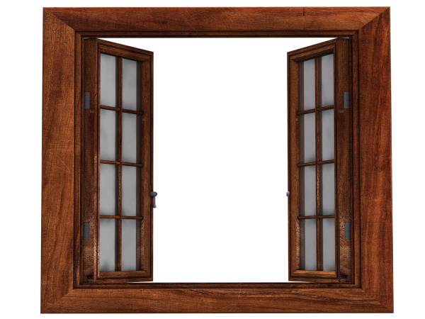 Оконная рама на прозрачном фоне