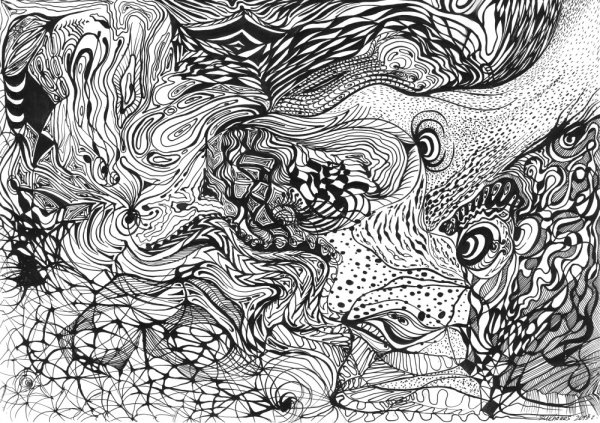 Портрет тушью