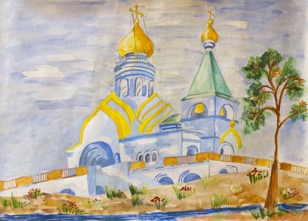 Рисунок храма Михаила Архангела Липецк