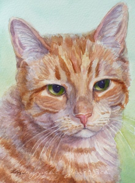 Живопись портрет с котом