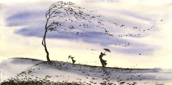 Ветер рисунок карандашом