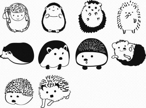 Клипарт векторный Ежик эмоции