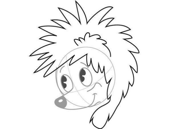 Мордочка ежика трафарет