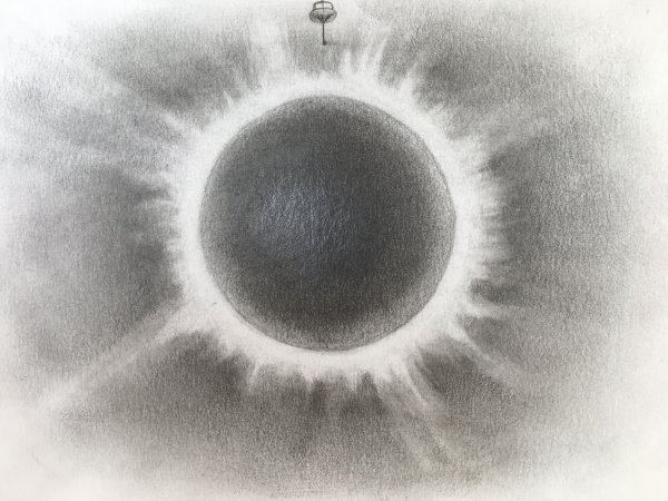 Солнце простым карандашом