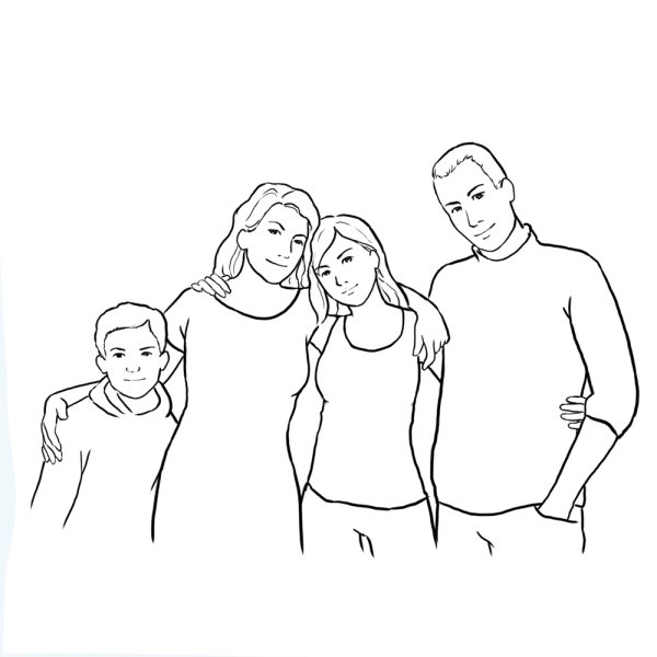 Позирование для фотосессии семьи