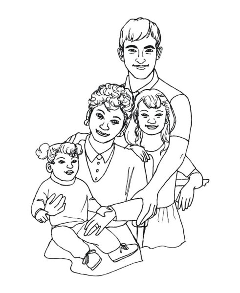 Раскраска семья