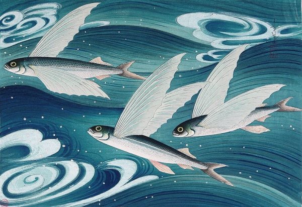 Японская Ксилография рыбки