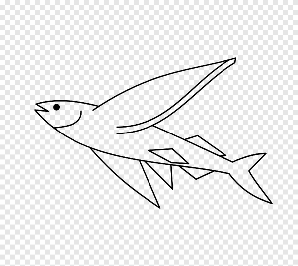 Трафарет летающая рыба