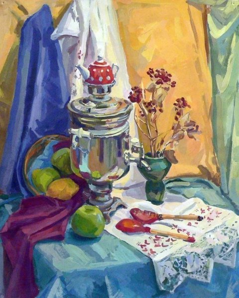 Натюрморты ДХШ живопись гуашь