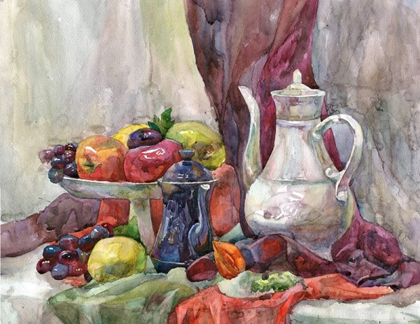 Академический рангтасвир натюрморт акварель